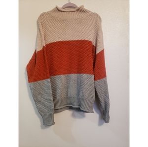 Three Toned Turtleneck Sweater